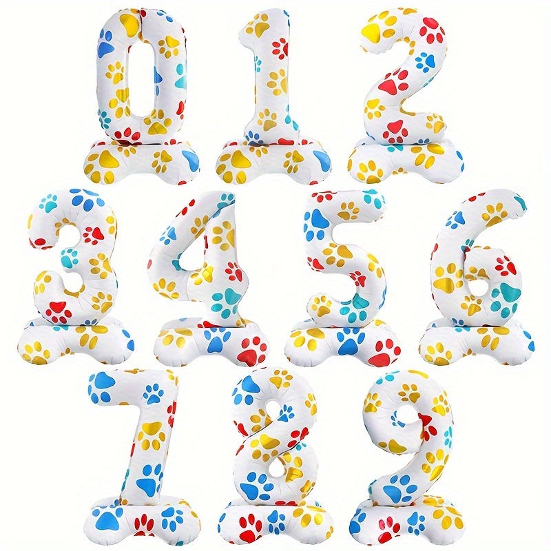 Pet Supplies App - 1 Unidade Balão de Número Branco