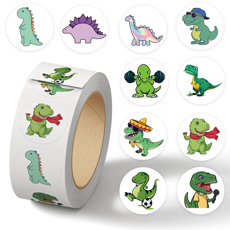 Pet Supplies Rewards - 500PCS Adesivos de Dinossauro em Rolo